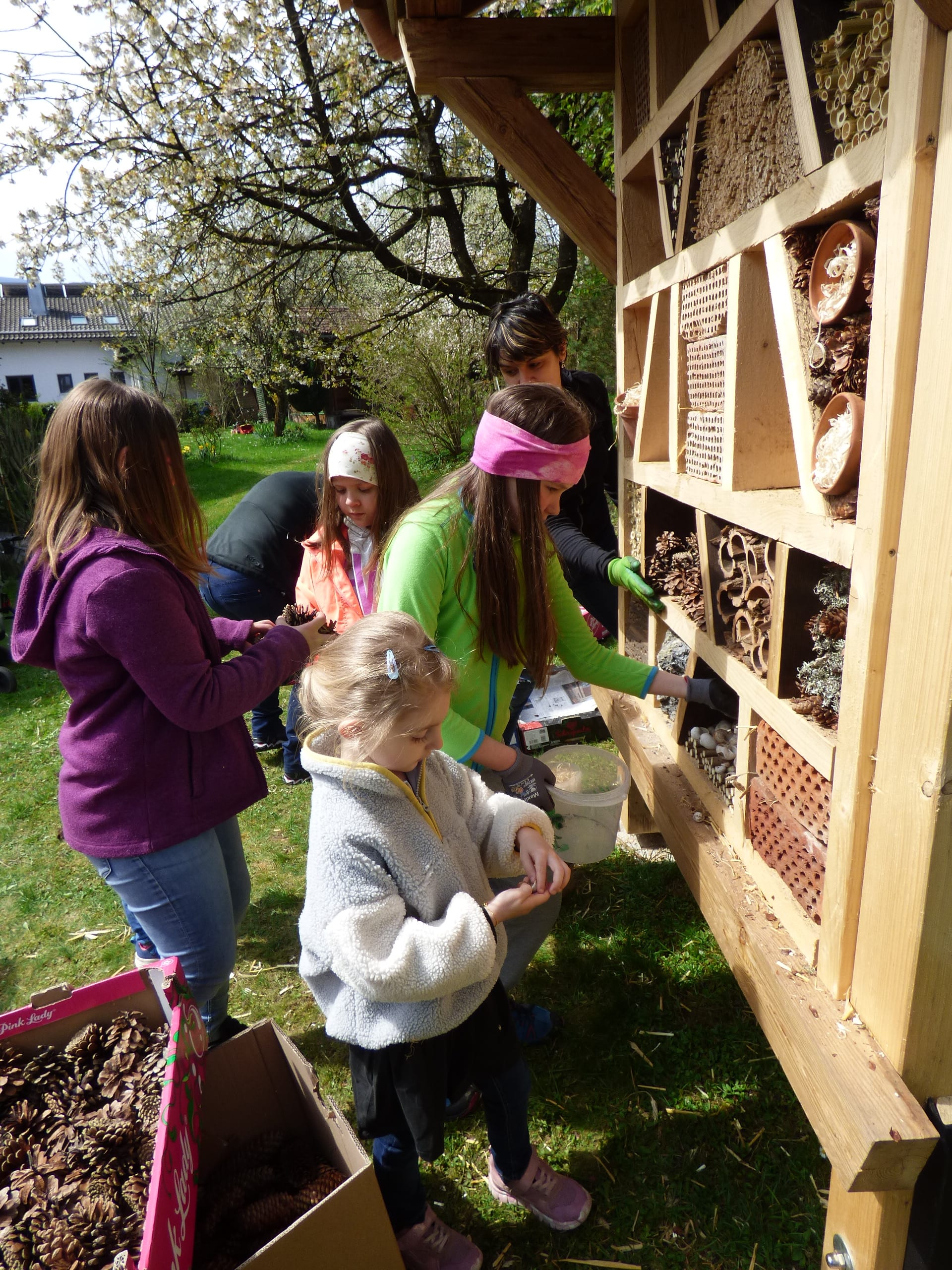 Insektenhotel und Hochbeete